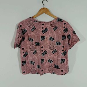 Pink Printed Top For Women's