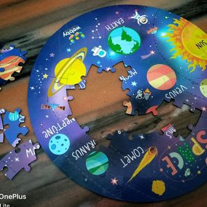 Solar System Jigsaw Puzzle 60 Pcs with Flash Cards