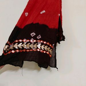 Red And Brown Dupatta