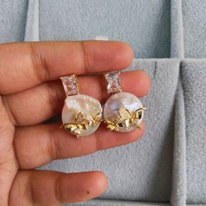 Premium Pearl Butterfly Earrings