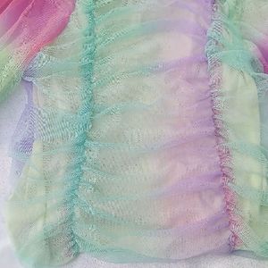 New Multi Colour  Crop Top ( Soft Net)