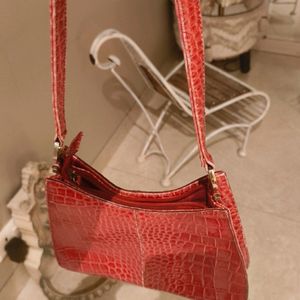 Y2k Red Bag Real Leather