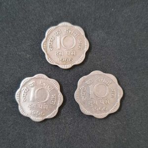 10 Naye Paise Coins of 1966