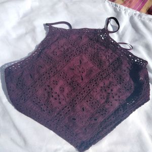 Maroon V Cut Shaped Sexy Top