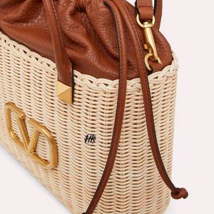 Valentino Garavani Beige VLogo Basket Handle Bag