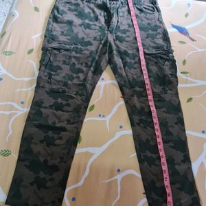 Flying Machine Men Olive Mid Rise Camouflage Pant