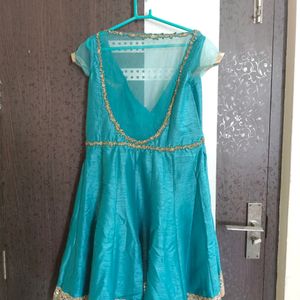 Blue/Golden Ethnic Gown