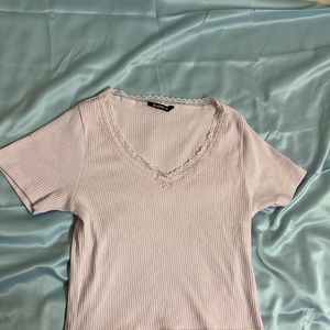 V Neck Baby Pink Colour Too