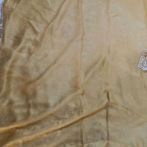 Golden Heavy Work Saree With blouse