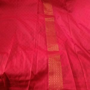 Red Semi Silk Soft Kanjivaram Saree.