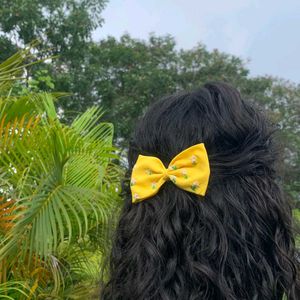 Embroidery Hair Bow