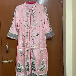 Peach And Magenta Festive Kurta