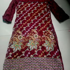 Maroon Colour Short Kurti For Girls