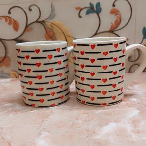 Tea Mug Heart Print Combo