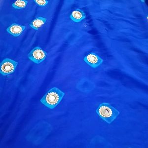 Jaipuri Saree With Blouse Royal Blue