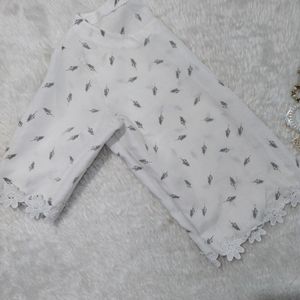 White Top With Flowers Lase