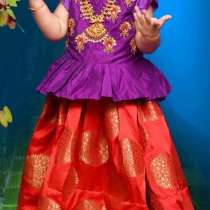 Soft Banarasi Lehanga With Blouse Muggum Work