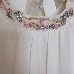 H&M Embellished White Dress