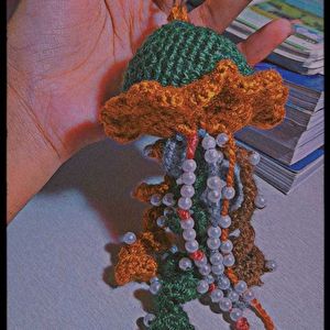 Crochet jellyfish Keychain