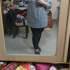 Black And White Checked Tunic