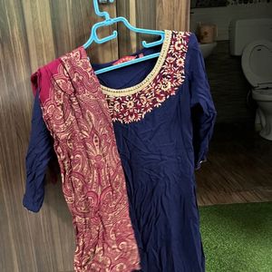 NewRoyal Blue Anarkali Pattern Kurta And Pallazo