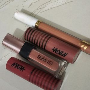 Mars,Myglamn And Nykaa Lipstick In Nude Shades