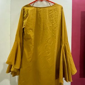 Berrylush Mustard yellow fit and flare dress
