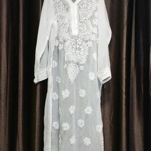 White Chicken Kurti Without Inner