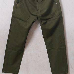 Military Green Side Cut Pocket Jeans