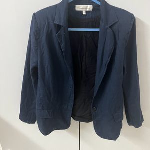 Womens Notched Lapel Solid Blazer