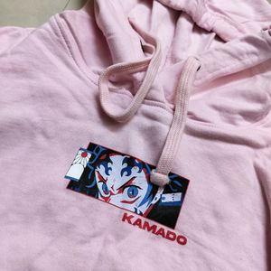 Demon slayer Anime Printed Pink Hoodie