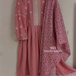 Pink Co-ord Set With Scarf