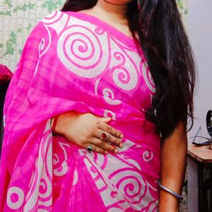 Love Ly Pink💕 Without Blause Saree