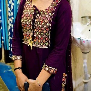 PURPLE KURTA SET