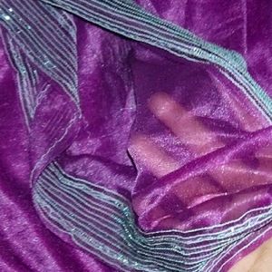 BRAND NEW PURPLE NET SAREE