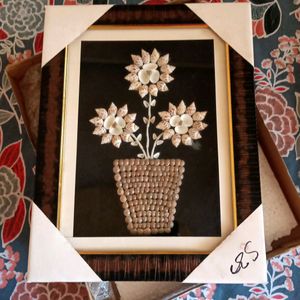 Traditional Seashell Flowerpot Wall Art