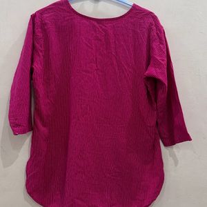 Pink Cotton Tunic For Summers