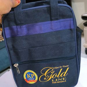 Navy Blue Colour Lunch Bag With Water Bottle Space