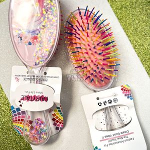 Printed Glitter Hair Brush For 1pc