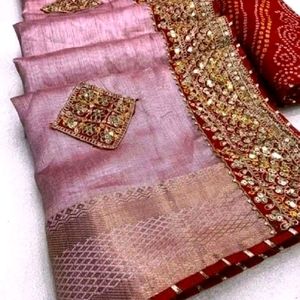 New Cotton Silk Saree With Blouse Piece