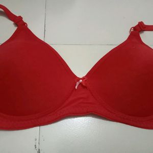 Red Colour Padded Bra