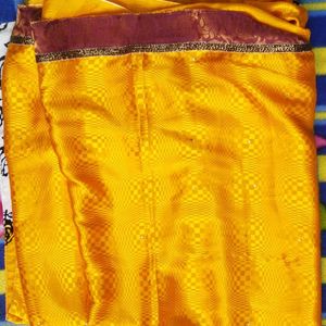 Yellow & White Saree With beautiful design