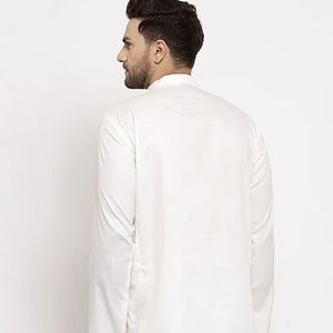 White Mandarin Collar Shirt