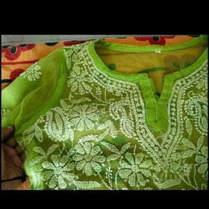 Chikenkari Work Georgette Kurti