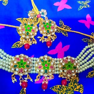 Beautiful Pearl Kundan Choker Set... ❤