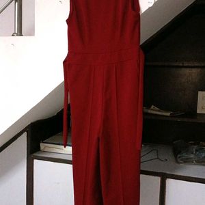 Maroon Color Cut Sleeves Jumpsuit