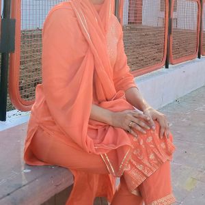 Orange Silk Suit Set