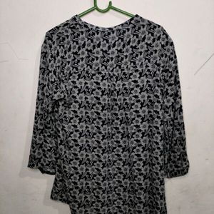 Printed Navy Blue Top