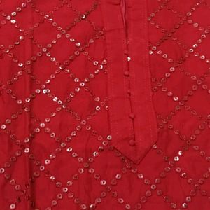 Red/Maroon Straight Kurti