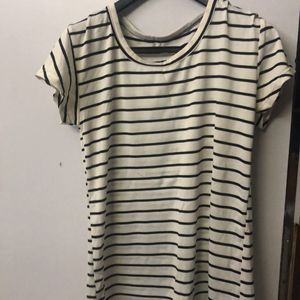 Black And White Striped Tshirt